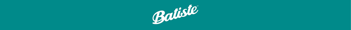 Batiste Logo vor türkis grünem Hintergrund